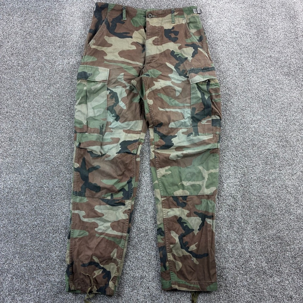 US Military Pants Mens Small Regular Woodland Camo BDU Combat Trousers